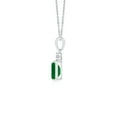 thumbnail image 2 of ANGARA Natural Emerald-Cut Emerald Pendant with Diamond Trio in 925 Sterling Silver for Women (Size-6x4mm) | May Birthstone, Birthday, Anniversary, Jewelry Gift for Women | Natural Emerald Necklace, 2 of 8