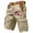 Khaki, variant on Men's American Flag Cargo Shorts With Belt Included And Multi Pockets Featuring Contrast Lining Detail For Summer Outdoor Work Hiking Fishing Camping Yard Work Black L