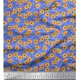 thumbnail image 1 of Soimoi Moss Georgette Fabric Text & Tiger Face Cartoon Printed Craft Fabric by The Yard 42 Inch Wide, 1 of 3