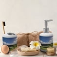 thumbnail image 4 of Ambesonne Nature Soap Dispenser & Toothbrush Holder Set, Summer Pasture Grassy Hills, 2 Pcs, Green Blue, 4 of 6