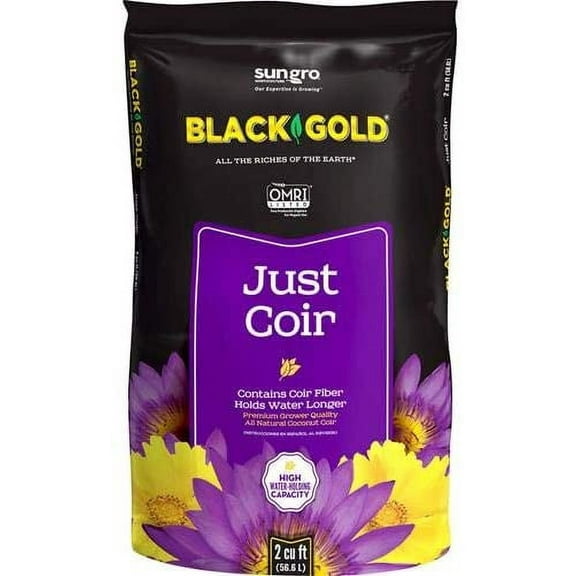 SunGro Black Gold Natural and Organic Just Coir Soil Amendment Mix, 2 Cubic Feet