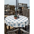 thumbnail image 2 of Outdoor Tablecloths with Umbrella Hole & Zipper, Blue Palm Trees Round Tablecloth 54 Inch, Summer Botanical Tropical Plants Waterproof Table Cloth, Patio/Pool/Picnic Table Covers, 2 of 8