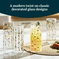 thumbnail image 2 of Libbey Vintage Dots Drinking Glasses Set of 4, Colorful, Retro Polka Dot Design Glass Cups Set, Dishwasher Safe Water Glasses Set for Beverages, 2 of 6