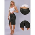 thumbnail image 2 of DARING DIVA Women's Holographic Shiny Metallic High Waist Pencil Midi Skirt XS Black, 2 of 6