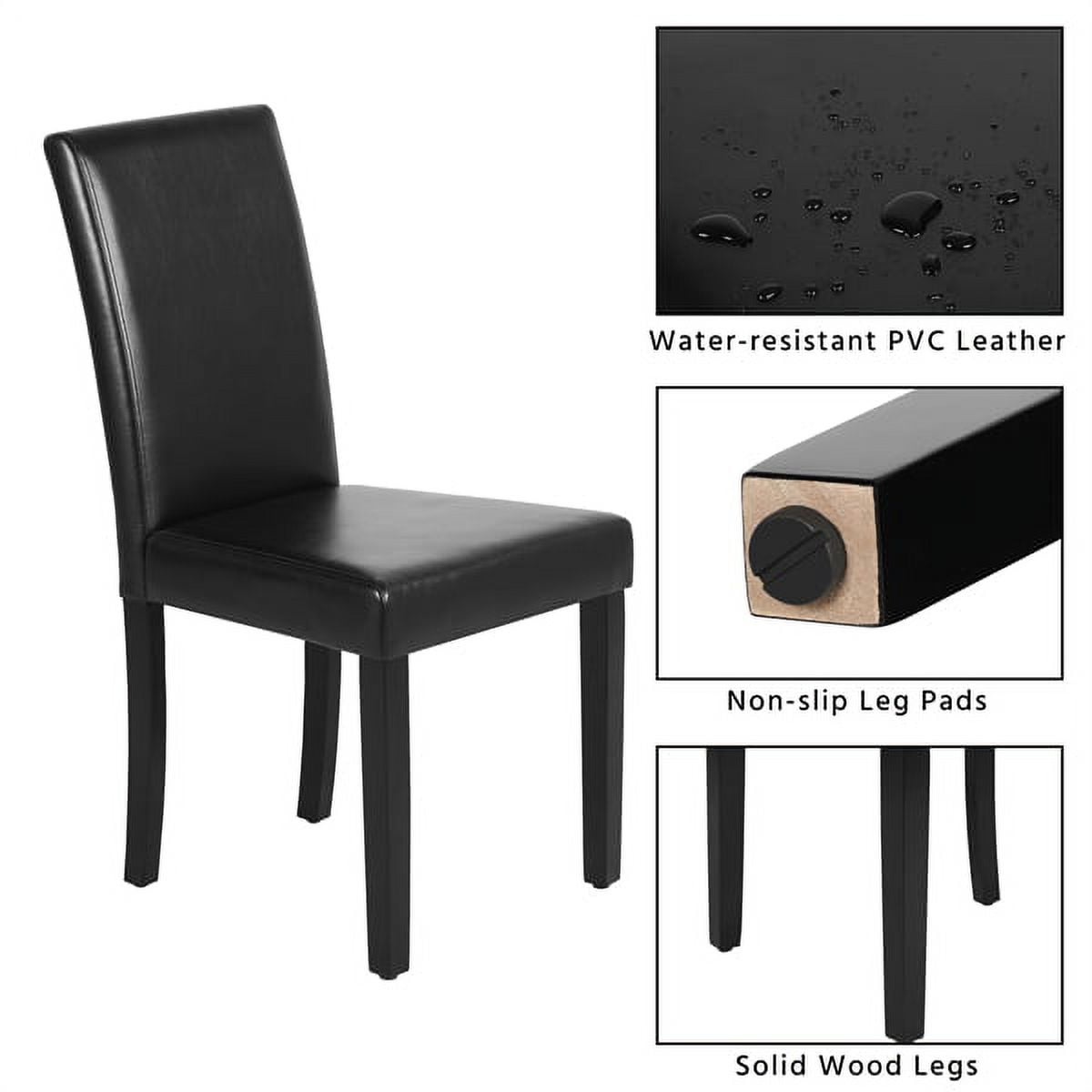Alden Design High Back Padded Tufted Dining Chairs with Solid Wood Legs, Set of 4, Multiple Colors