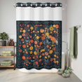 thumbnail image 6 of No Hook Shower Curtain, Boho Flowers Shower Curtains for Bathroom with See Through Top Window, Spring Abstract Watercolor Floral Leaf Waterproof & Washable Bath Curtain Extra Long 72"x84", 6 of 9