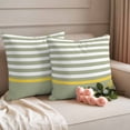 thumbnail image 2 of Anchor Sage Green Outdoor Waterproof Pillow Covers, Yellow Nautical White Geometric Stripe Decorative Square Throw Pillowcase Sofa Cushion Sham for Patio/Couch/Chair, 16"x16" 2 Pack, 2 of 8