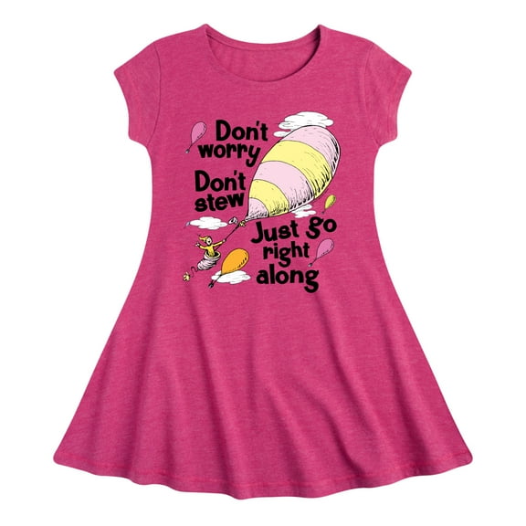 Dr. Seuss - Don't Worry Go Along - Girls Fit And Flare Cap Sleeve Dress