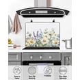 thumbnail image 4 of Large Induction Cooktop Protector Mat Spring Daisy Stove Top Covers for Electric Stove, Country Botanicala Flowers Eucalyptus Trees Decorative Stove Burner Cover Mats, Glass Top Stove Cover, 4 of 7