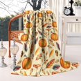 thumbnail image 2 of Fall Pumpkins Leaves Mushrooms Pattern Blanket,Comfortable Soft Lamb Wool Throw Blanket,All Season,Warm Lightweight Blankets for Sofa Bed Couch Living Room Chair,50"x60", 2 of 4