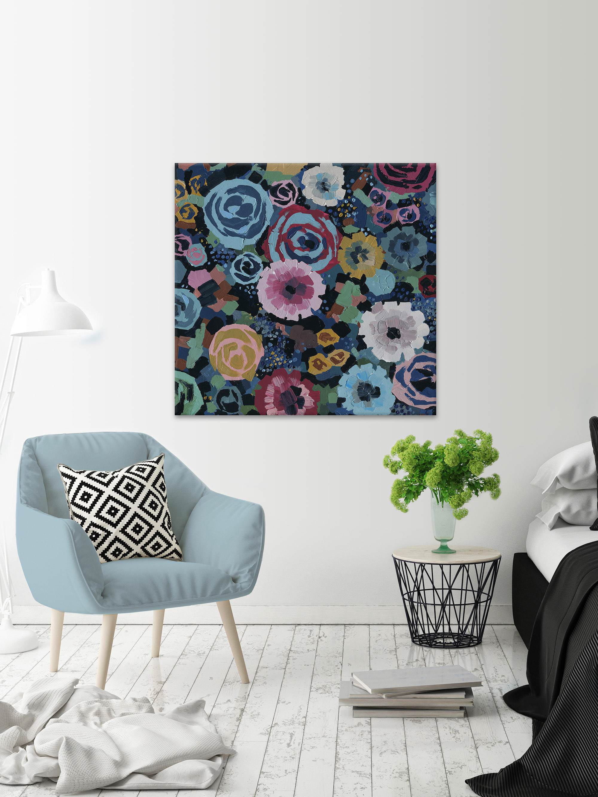 Floral Drama Painting Print on Wrapped Canvas