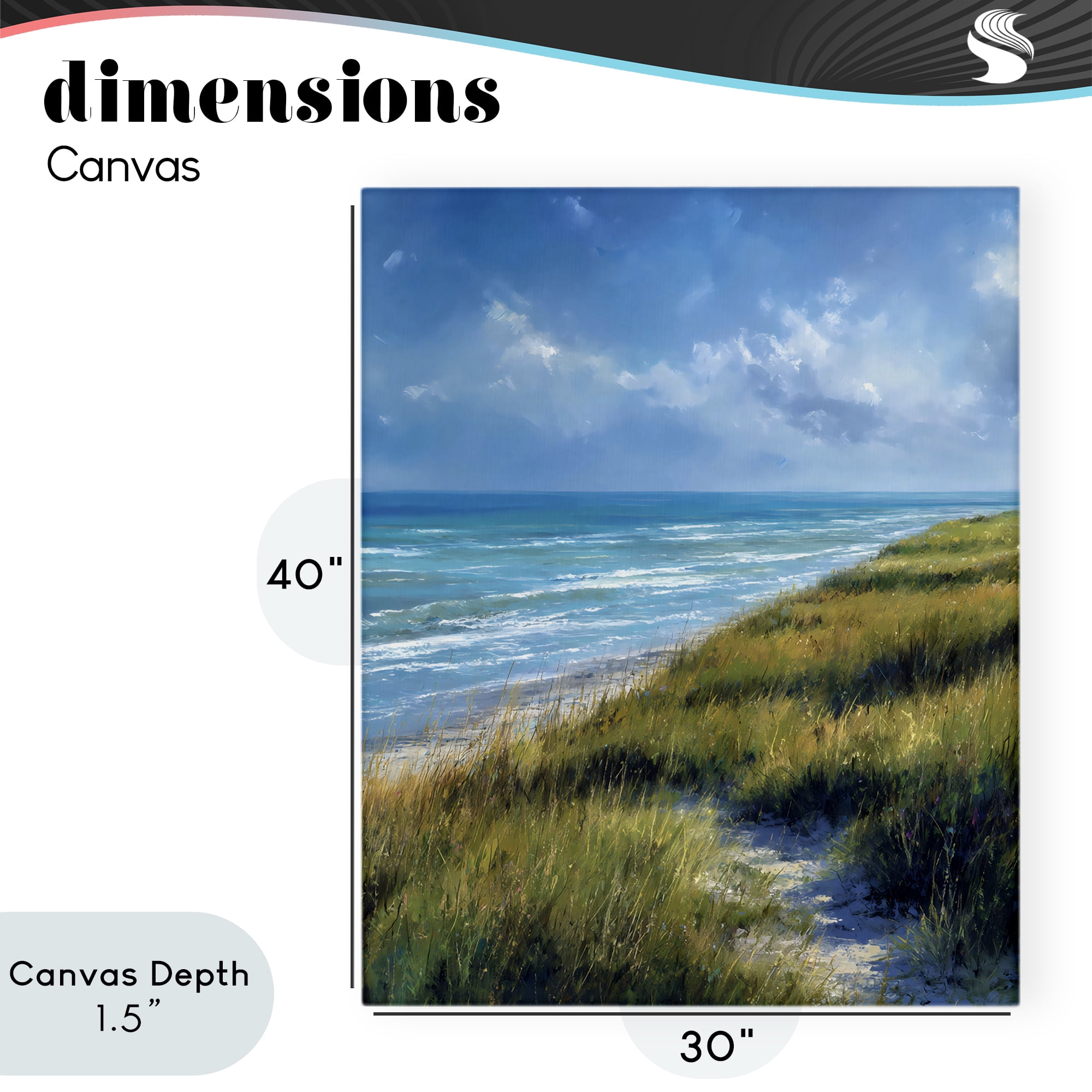 Stupell Industries Coastal Grass & Rolling Waves Canvas Wall Art, design by Franklyn Gregory
