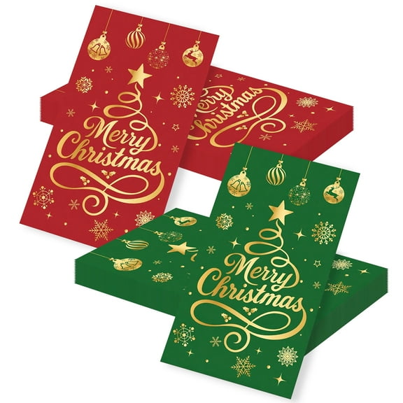 40 Pack Christmas Theme Paper - Red and Green with Colors Multipurpose Holiday & Party Table Decoration
