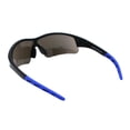 thumbnail image 3 of ANSI Z87.1+ Protective Safety Sunglasses Mirrored Lens Light Wrap Half Rim Blue, 3 of 4