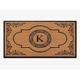 thumbnail image 2 of A1 Home Collections First Impression Hand Crafted Abrilina Entry Coir Monogrammed Double Doormat, 72" L x 36" W, X-Large, 2 of 10