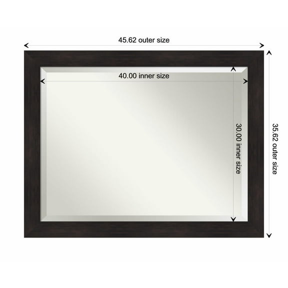 Amanti Art Furniture Espresso Framed Wall Mirror - 21.62 x 25.62 in