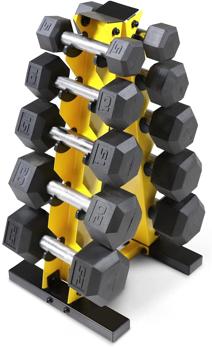WF Athletic Supply Dumbbell Rack, 5-Tier A-Frame Dumbbell Rack for Dumbbell Storage, Color Options Available in Black / White / Green / Yellow / Red / Orange & Blue