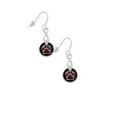 thumbnail image 3 of Delight Jewelry Silvertone Maroon Paw on Black Disc Silver tone Infinity French Earrings, 3 of 4