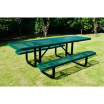 LifeYard ADA expanded metal, Rectangular Picnic Table, 96" top, 72" seat Green