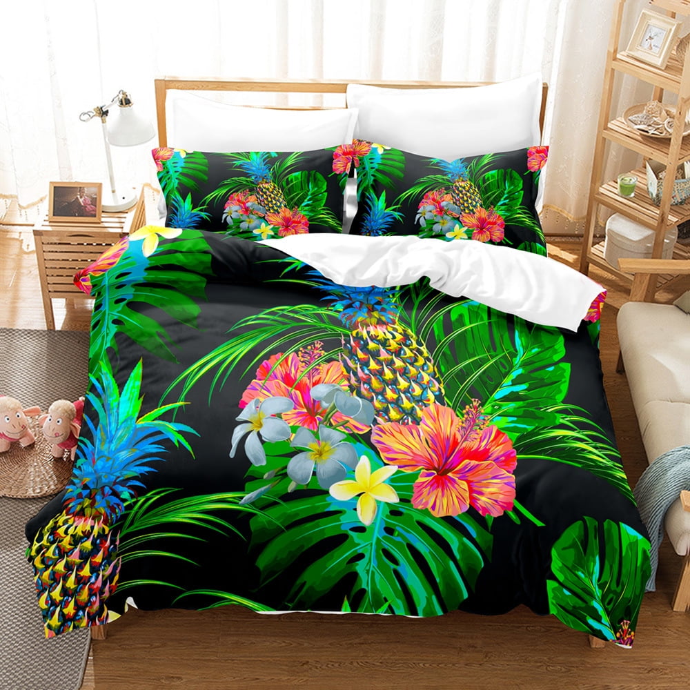 Flamingo Duvet Cover Tropical Leaves Twin Bedding Set Luxury Quilt Cover  With Zipper Closure 2/3pcs Queen Size Comforter Cover - AliExpress