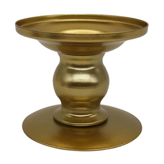 Vintage Metal Candle Holder - Short Iron Candlestick Stand for Wedding, Dinner Party & Home Decor - Elegant Decorative Centerpiece for Tables - Ideal Gift for Any Occasion Gold