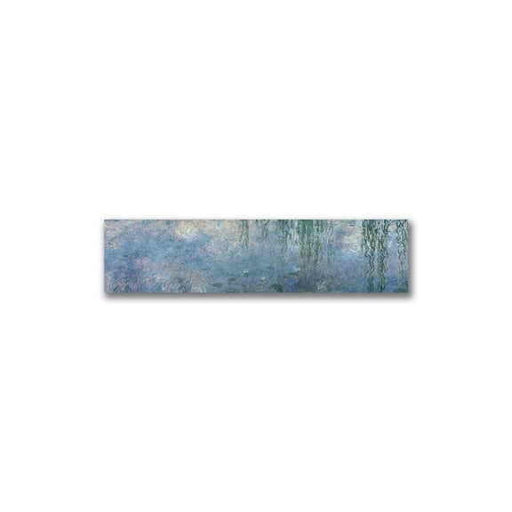 Trademark Fine Art Claude Monet Waterlillies Morning Canvas Wall Art - 10x32