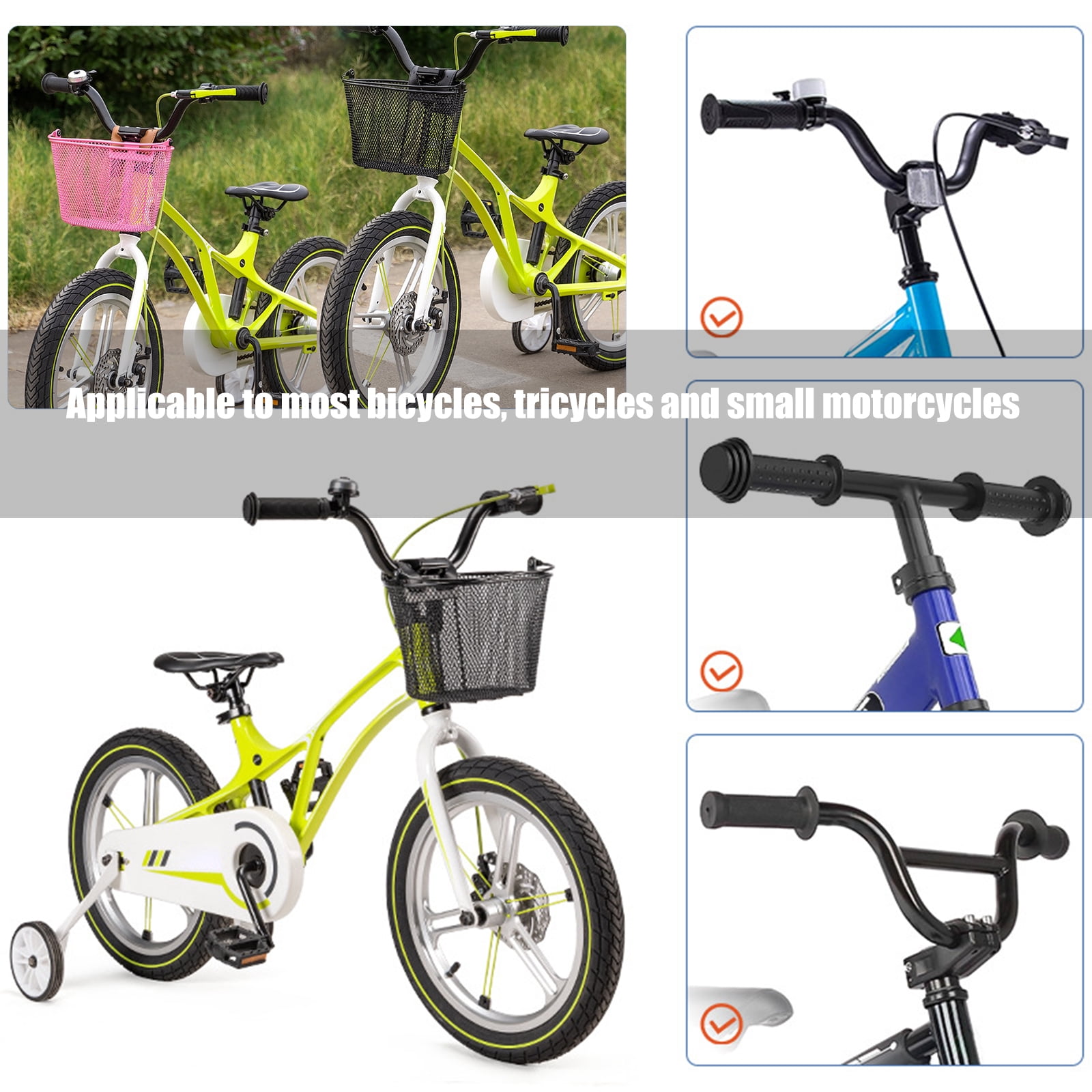 Waterproofs Metal Bicycles Basket Detachable Bikes Front Handlebars Basket Childrens Bicycles Tricycle Basket Enduring