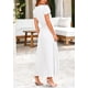 thumbnail image 2 of Vestido largo PRETTYGARDEN para mujer, cuello en V, cuello en V, volantes, blanco, 2 of 9