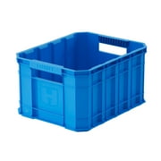 (3 pack) HART 8.5 Gallon Stackable Plastic Utility Crate, Blue