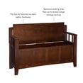 thumbnail image 4 of Linon Cynthia Wood Storage Bench FlipTop Slat Back & Side in Walnut Brown Finish, 4 of 19