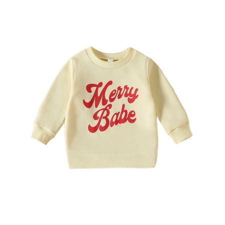 

Capreze Newborn Jumper Top Long Sleeve Christmas Sweatshirt Tree Printed Xmas Pullover Warm Tunic Crew Neck Style-D 110cm