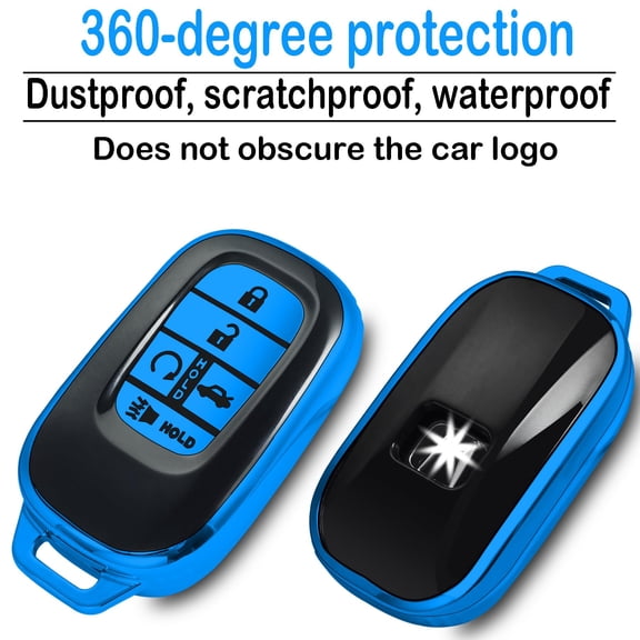 Key Fob Cover Compatible with Fit for Honda 2022 2023 Accord Civic HR-V CR-V Pilot, Slim Soft TPU Full-Body Remote Key Shell, Keychain Case Holder Protector