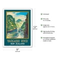 thumbnail image 2 of Wanganui River New Zealand - Gorge Boat Paddling - Vintage Travel Poster by John Holmwood c.1930 - Master Art Print (Unframed) 9in x 12in, 2 of 4