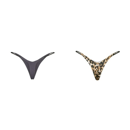 (2-Pack) 2025 New Women sy Thong Low Lavender Panties Lace Rise Double Layer Bikini Plus Size Silk Long Underwear Women Briefs