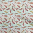 thumbnail image 1 of oneOone Georgette Viscose Red Fabric Asian Japanese Koi Fish With Wave Sewing Craft Projects Fabric Prints By Yard 42 Inch Wide, 1 of 4