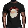 thumbnail image 2 of Camisetas gráficas informales de manga corta con diseño retro de Papá Noel para hombre, 2 of 8