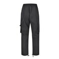 thumbnail image 6 of Men's Cargo Pants - Multi-Woven Fabric, Elastic Waist, Solid Color, Street Style with Deep Pockets for Casual & Sports, 6 of 6
