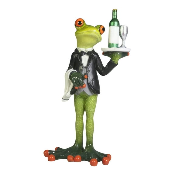 FC Design 7"H Frog Bartender Serving Wine Figurine Statue Sculpture Ornament Decoration Home/Room Decor and Unique Gift Ideas for Housewarming, Holidays and Birthdays