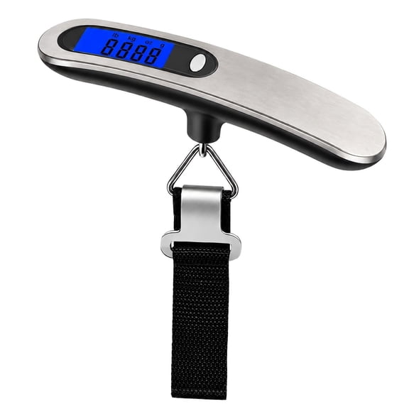 Behome Stainless steel Digital Luggage Scale, Hanging Baggage Scale, Portable Travel Suitcase Weighing Scale with LCD Display, 110 Pounds, Battery Included