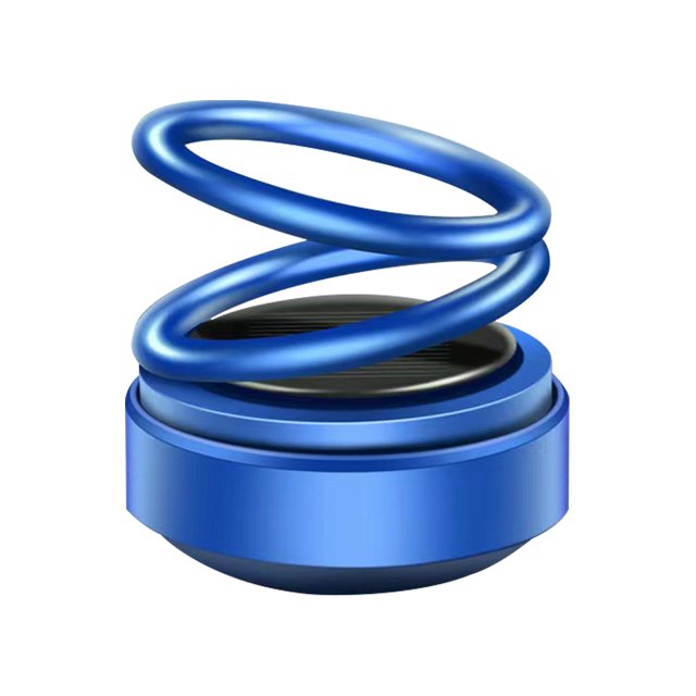 Difusores de aromaterapia con energía solar, anillo doble portátil para coche, azul
