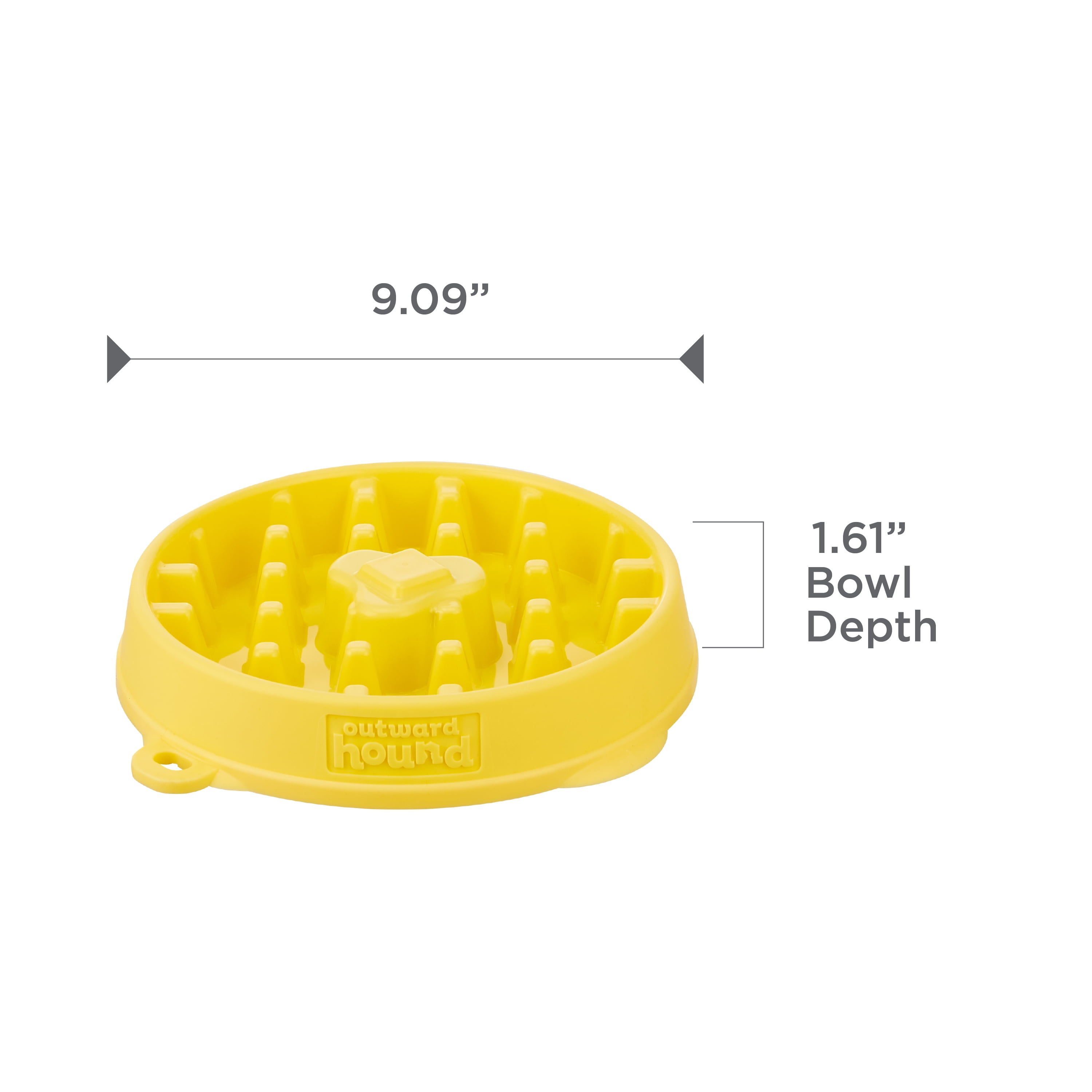 Outward Hound Fun Feeder Slo Bowl Waffle, Medium, Yellow
