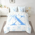 thumbnail image 2 of Erosebridal Monogrammed X Bed in a Bag King size, Kawaii Bowknot Bed Set, Initial Letter Reversible Bedding King Size, Ultra Soft Bedroom Decor, 7-Piece, 2 of 4
