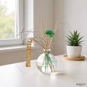 Hosley Home Fragrance Collection Floral Modern Elegance Glass Oil Diffuser with Reeds, Clear, 4 Count, 4 Pack