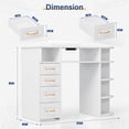 thumbnail image 2 of Ktaxon Nail Desk with Electric Dust Collector, Rattan Manicure Table for Nail Techs, White Salon Station, 2 of 7