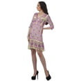 thumbnail image 4 of Moomaya Robe Courte Portefeuille à Col en V Imprimée en Georgette pour Femmes Tenue Décontractée, 4 of 6