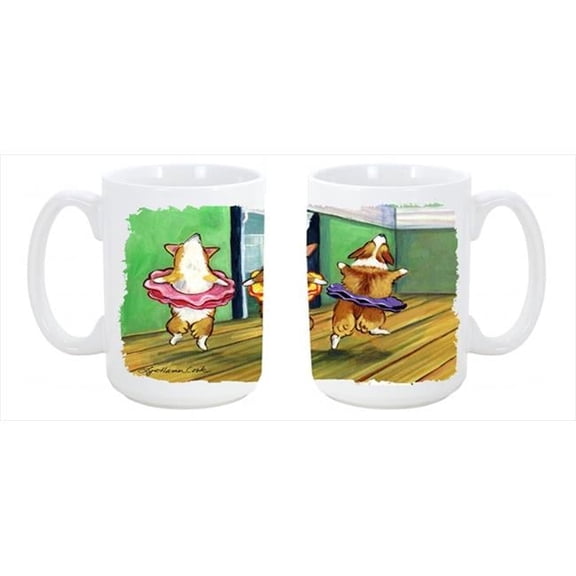 Little Ballerina Corgi Dishwasher Safe Microwavable Ceramic Coffee Mug 15 oz.