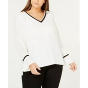 Calvin Klein Plus Size Mesh Trim Top Soft White 2X