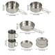 thumbnail image 5 of Paquete de 8 utensilios de cocina para acampar al aire libre 410 Acero inoxidable Backpacking Backpacking Potes PANTENCIAS DE CAZA Pesca Barbacoa Cocina Conjunto de tazas Inevent OD012027-00B, 5 of 7