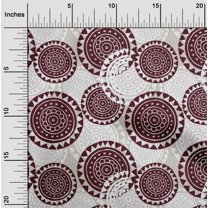 oneOone Cotton Poplin Maroon Fabric Floral Mandala Block Quilting Supplies Print Sewing Fabric By The Yard 56 Inch Wide