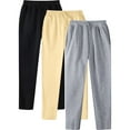 thumbnail image 1 of ShomPort 3PC Sweatpants for Mens Straight Leg Drawstring Casual Breathable Pants Workout Running Hiking Soft Trousers with Pockets, 1 of 7